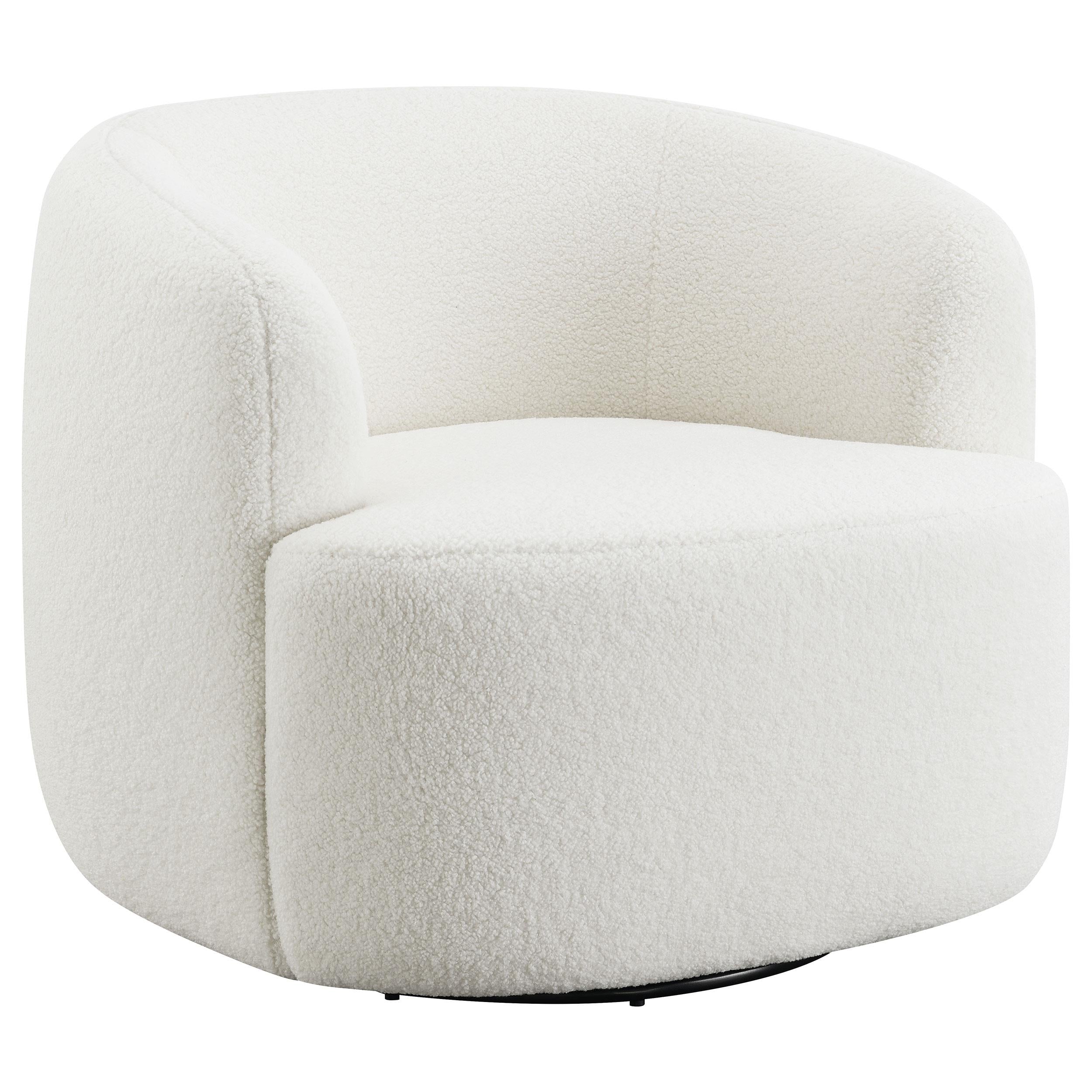 Coaster Furniture Hudson 905726 Faux Sheepskin Upholstered Swivel Chair - Natural IMAGE 1